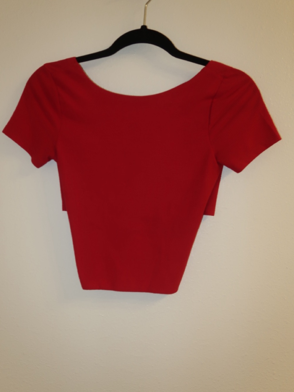 Hollister Red Short-Sleeve Crop Top